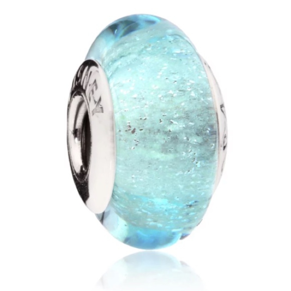 Retired Pandora Elsa's Signature Blue Murano
Glass Disney Princess Charm